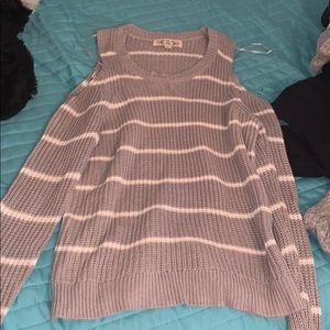 Pink Rose Cold Shoulder Sweater